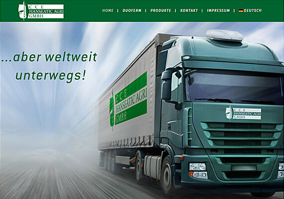 Website f&uumlr einen Händler von Rohstoffen für Futtermittel aus Hamburg