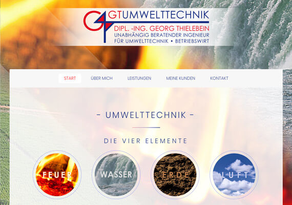 Webseite des Hamburger Dipl. Ingenieurs Georg Thielebein, freier Berater f&uumlr Umwelttechniken.