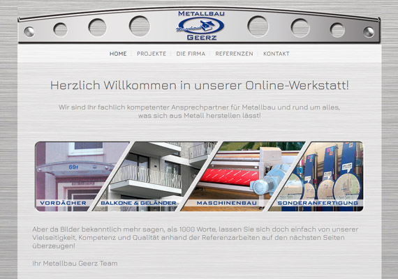 Webseite für das Hamburger Metallbau-Unternehmen Thorsten Geerz