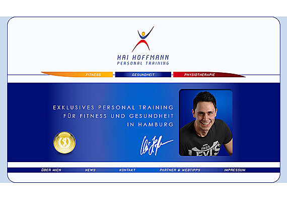 Website f&uumlr einen Personal Trainer und Physiotherapeuten aus Hamburg