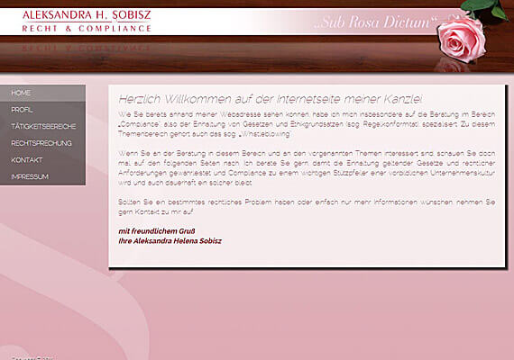 Webseite f&uumlr eine Anwältin aus Hamburg.