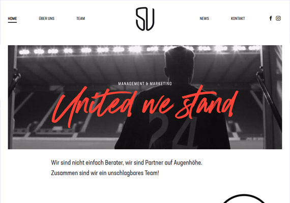 Webseite f&uumlr eine Hamburger Sportagentur