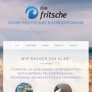 Webseite für Glasreinigung Tim Fritsche