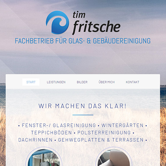 Webseite für Glasreinigung Tim Fritsche