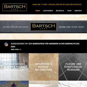 Webseite für Bartsch GmbH