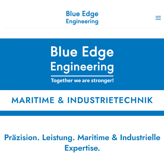 Webseite für Blue Edge Engineering